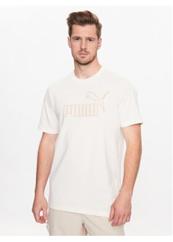Puma T-Shirt Essentials Elevated 673385 Beżowy Regular Fit ze sklepu MODIVO w kategorii T-shirty męskie - zdjęcie 168564681