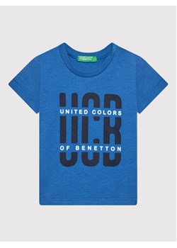 United Colors Of Benetton T-Shirt 3I1XG100G Niebieski Regular Fit ze sklepu MODIVO w kategorii Koszulki niemowlęce - zdjęcie 168564710