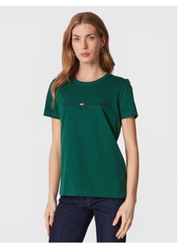 Tommy Hilfiger T-Shirt WW0WW28681 Zielony Regular Fit ze sklepu MODIVO w kategorii Bluzki damskie - zdjęcie 168564980