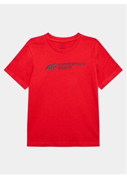 4F T-Shirt 4FJSS23TTSHM292 Czerwony Regular Fit ze sklepu MODIVO w kategorii T-shirty chłopięce - zdjęcie 168565390
