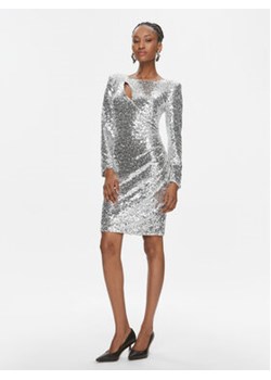 Rinascimento Sukienka koktajlowa CFC0019317002 Srebrny Slim Fit ze sklepu MODIVO w kategorii Sukienki - zdjęcie 168567572