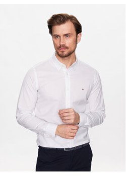 Tommy Hilfiger Koszula Natural Soft Mini Print MW0MW30689 Biały Slim Fit ze sklepu MODIVO w kategorii Koszule męskie - zdjęcie 168569184