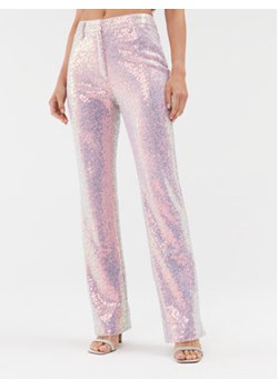 ROTATE Spodnie materiałowe Sequin Straight 1117002208 Różowy Regular Fit ze sklepu MODIVO w kategorii Spodnie damskie - zdjęcie 168574374