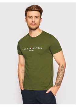 Tommy Hilfiger T-Shirt Logo MW0MW11797 Zielony Regular Fit ze sklepu MODIVO w kategorii T-shirty męskie - zdjęcie 168575170
