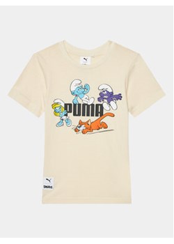 Puma T-Shirt Puma X The Smurfs 622981 Écru Regular Fit ze sklepu MODIVO w kategorii T-shirty chłopięce - zdjęcie 168577461