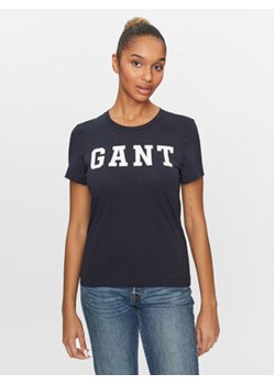 Gant T-Shirt Reg Graphic Ss 4200741 Granatowy Regular Fit ze sklepu MODIVO w kategorii Bluzki damskie - zdjęcie 168578331