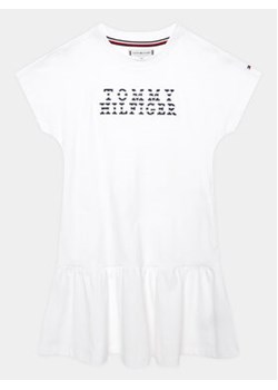 Tommy Hilfiger Sukienka codzienna KG0KG07187 D Biały Regular Fit ze sklepu MODIVO w kategorii Sukienki dziewczęce - zdjęcie 168578524