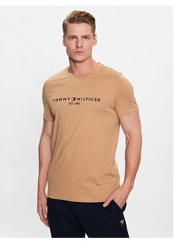 Tommy Hilfiger T-Shirt Logo MW0MW11797 Brązowy Slim Fit ze sklepu MODIVO w kategorii T-shirty męskie - zdjęcie 168582613