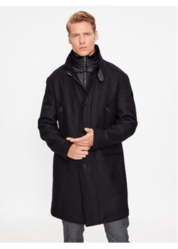 JOOP! Płaszcz wełniany 30037696 Czarny Regular Fit ze sklepu MODIVO w kategorii Płaszcze męskie - zdjęcie 168583183