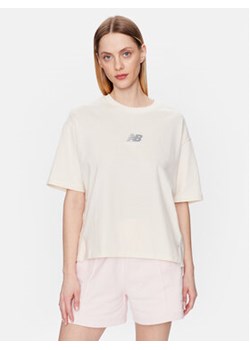 New Balance T-Shirt WT31511 Beżowy Oversize ze sklepu MODIVO w kategorii Bluzki damskie - zdjęcie 168584790