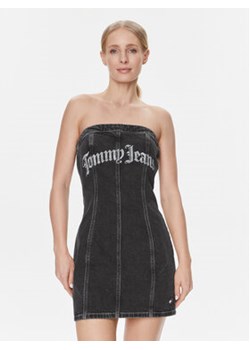 Tommy Jeans Sukienka jeansowa DW0DW16718 Czarny Slim Fit ze sklepu MODIVO w kategorii Sukienki - zdjęcie 168584894