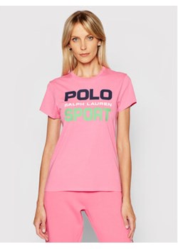 Polo Ralph Lauren T-Shirt Ssl 211838079005 Różowy Regular Fit ze sklepu MODIVO w kategorii Bluzki damskie - zdjęcie 168585174