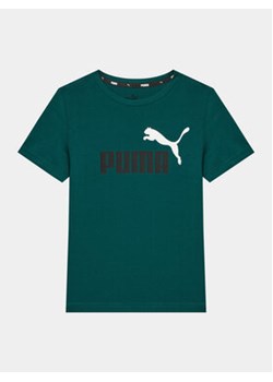 Puma T-Shirt Ess+ 2 Col Logo 586985 Zielony Regular Fit ze sklepu MODIVO w kategorii T-shirty chłopięce - zdjęcie 168585672