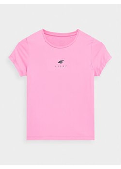 4F T-Shirt 4FJSS23TFTSF157 Różowy Regular Fit ze sklepu MODIVO w kategorii Bluzki dziewczęce - zdjęcie 168585732