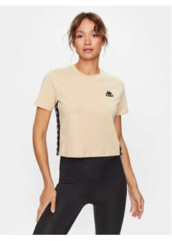 Kappa T-Shirt 313021 Beżowy Relaxed Fit ze sklepu MODIVO w kategorii Bluzki damskie - zdjęcie 168585743