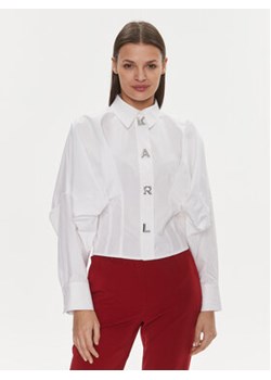 KARL LAGERFELD Koszula 240W1602 Biały Regular Fit ze sklepu MODIVO w kategorii Koszule damskie - zdjęcie 168586290