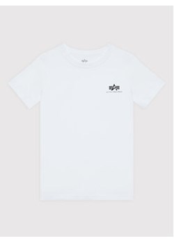 Alpha Industries T-Shirt Basic Small Logo 196704 Biały Regular Fit ze sklepu MODIVO w kategorii T-shirty chłopięce - zdjęcie 168587712