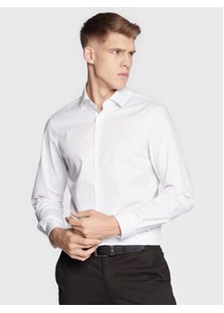 Calvin Klein Koszula Twill Print K10K110937 Biały Fitted Fit ze sklepu MODIVO w kategorii Koszule męskie - zdjęcie 168588520