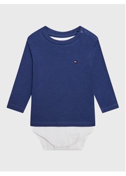 Tommy Hilfiger Body dziecięce Baby Solid KN0KN01408 Niebieski Regular Fit ze sklepu MODIVO w kategorii Body niemowlęce - zdjęcie 168588713