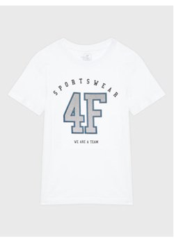 4F T-Shirt HJZ22-JTSM008 Biały Regular Fit ze sklepu MODIVO w kategorii T-shirty chłopięce - zdjęcie 168589070