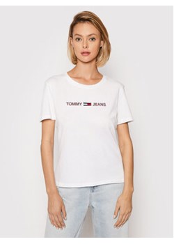 Tommy Jeans T-Shirt Tjw Rwb Linear DW0DW10409 Biały Slim Fit ze sklepu MODIVO w kategorii Bluzki damskie - zdjęcie 168589724