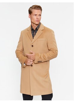 Boss Płaszcz wełniany H-Hyde-234 50502327 Beżowy Slim Fit ze sklepu MODIVO w kategorii Płaszcze męskie - zdjęcie 168589942