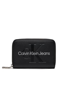 Calvin Klein Jeans Duży Portfel Damski Sculpted Med Zip Around Mono K60K607229 Czarny ze sklepu MODIVO w kategorii Portfele damskie - zdjęcie 168589961
