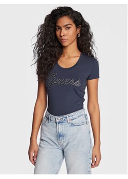 Guess T-Shirt W3RI50 J1314 Granatowy Slim Fit ze sklepu MODIVO w kategorii Bluzki damskie - zdjęcie 168590860