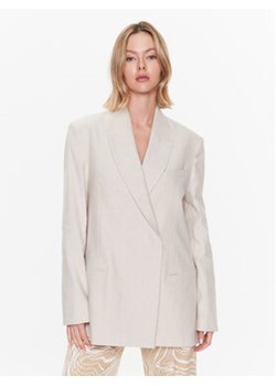 Calvin Klein Marynarka Linen Tailored K20K205225 Beżowy Relaxed Fit ze sklepu MODIVO w kategorii Marynarki damskie - zdjęcie 168592440