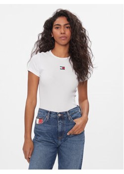 Tommy Jeans T-Shirt DW0DW17881 Biały Slim Fit ze sklepu MODIVO w kategorii Bluzki damskie - zdjęcie 168592640