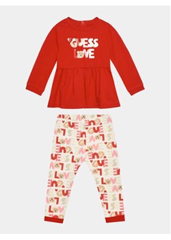 Guess Komplet bluzka i legginsy A3BG03 J1311 Czerwony Regular Fit ze sklepu MODIVO w kategorii Komplety niemowlęce - zdjęcie 168592711