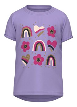 NAME IT T-Shirt 13215021 Fioletowy Regular Fit ze sklepu MODIVO w kategorii Bluzki dziewczęce - zdjęcie 168593131