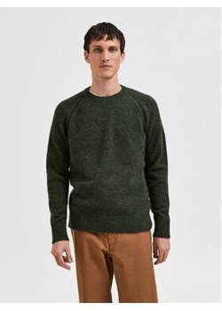 Selected Homme Sweter Rai 16086699 Zielony Regular Fit ze sklepu MODIVO w kategorii Swetry męskie - zdjęcie 168593142