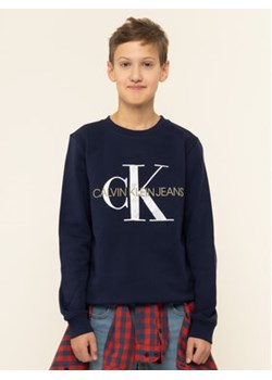 Calvin Klein Jeans Bluza Monogram Logo IU0IU00069 Granatowy Regular Fit ze sklepu MODIVO w kategorii Bluzy chłopięce - zdjęcie 168593294