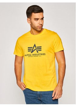 Alpha Industries T-Shirt Basic 100501 Żółty Regular Fit ze sklepu MODIVO w kategorii T-shirty męskie - zdjęcie 168593323