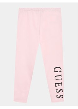 Guess Legginsy J93B11 K82K0 Różowy Slim Fit ze sklepu MODIVO w kategorii Spodnie dziewczęce - zdjęcie 168593342