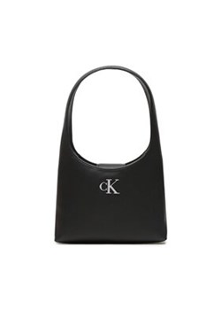 Calvin Klein Jeans Torebka Minimal Monogram Shoulder Bag K60K610843 Czarny ze sklepu MODIVO w kategorii Torby Shopper bag - zdjęcie 168594204