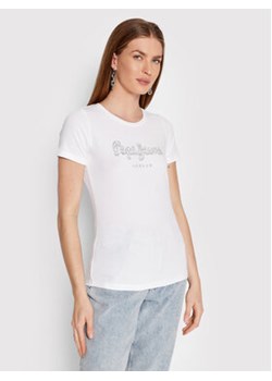 Pepe Jeans T-Shirt Beatrice PL504434 Biały Regular Fit ze sklepu MODIVO w kategorii Bluzki damskie - zdjęcie 168596520