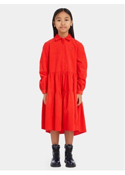 Tommy Hilfiger Sukienka koszulowa KG0KG07575 Czerwony Regular Fit ze sklepu MODIVO w kategorii Sukienki dziewczęce - zdjęcie 168597423