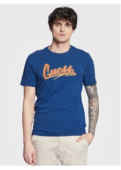 Guess T-Shirt Logo F3GI10 J1314 Niebieski Slim Fit ze sklepu MODIVO w kategorii T-shirty męskie - zdjęcie 168598423
