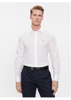 Tommy Hilfiger Koszula Cl Flex Poplin Rf Shirt MW0MW31219 Biały Regular Fit ze sklepu MODIVO w kategorii Koszule męskie - zdjęcie 168598464