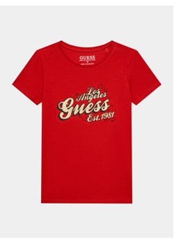 Guess T-Shirt J3BI03 J1314 Czerwony Regular Fit ze sklepu MODIVO w kategorii T-shirty chłopięce - zdjęcie 168599812