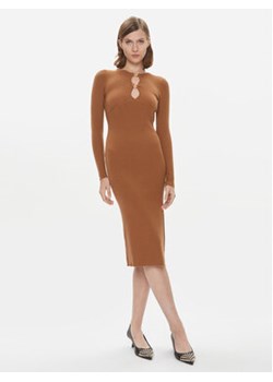 Pinko Sukienka dzianinowa Leone 101845 A15S Brązowy Slim Fit ze sklepu MODIVO w kategorii Sukienki - zdjęcie 168600013