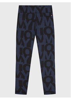 Tommy Hilfiger Legginsy KG0KG07123 M Granatowy Slim Fit ze sklepu MODIVO w kategorii Spodnie dziewczęce - zdjęcie 168600102