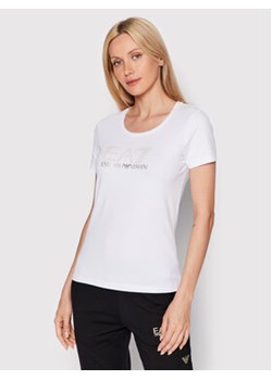 EA7 Emporio Armani T-Shirt 8NTT24 TJ2HZ 1100 Biały Slim Fit ze sklepu MODIVO w kategorii Bluzki damskie - zdjęcie 168600814