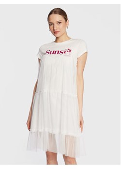 Fracomina Sukienka codzienna FS23SD1039J401Q5 Biały Regular Fit ze sklepu MODIVO w kategorii Sukienki - zdjęcie 168601484