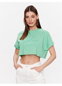 Calvin Klein Jeans T-Shirt J20J221048 Zielony Relaxed Fit ze sklepu MODIVO w kategorii Bluzki damskie - zdjęcie 168601523