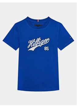 Tommy Hilfiger T-Shirt Hilfiger Script Tee S/S KB0KB08679 Niebieski Regular Fit ze sklepu MODIVO w kategorii T-shirty chłopięce - zdjęcie 168602184