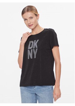 DKNY T-Shirt P3JHXDNA Czarny Regular Fit ze sklepu MODIVO w kategorii Bluzki damskie - zdjęcie 168602413
