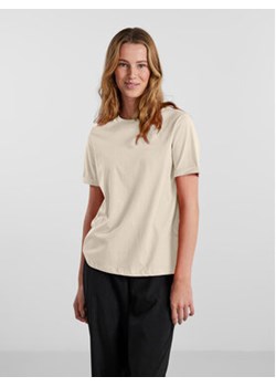 Pieces T-Shirt Ria 17086970 Beżowy Regular Fit ze sklepu MODIVO w kategorii Bluzki damskie - zdjęcie 168602841